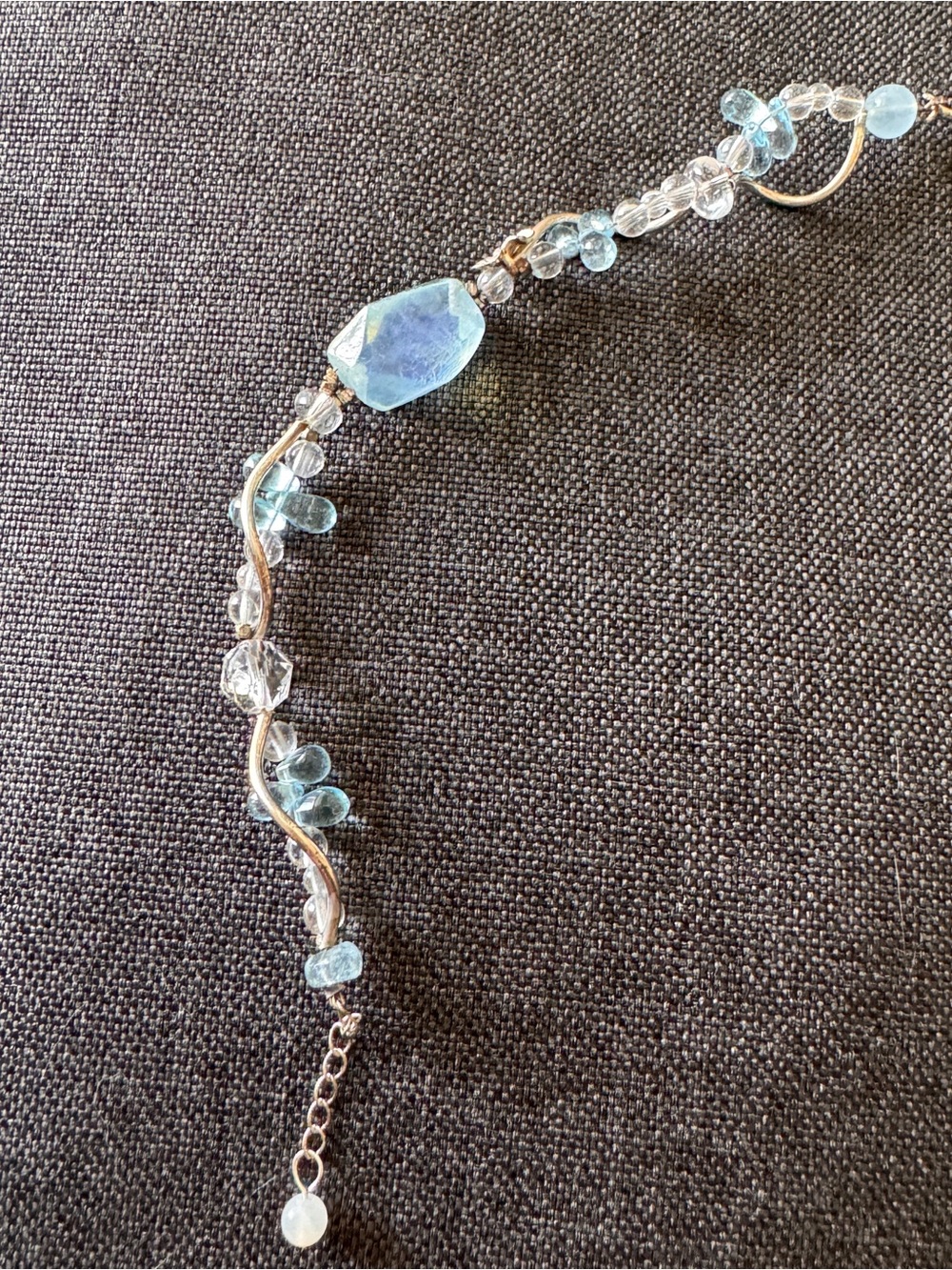 Delicate Light Blue Beaded Women's Bracelet